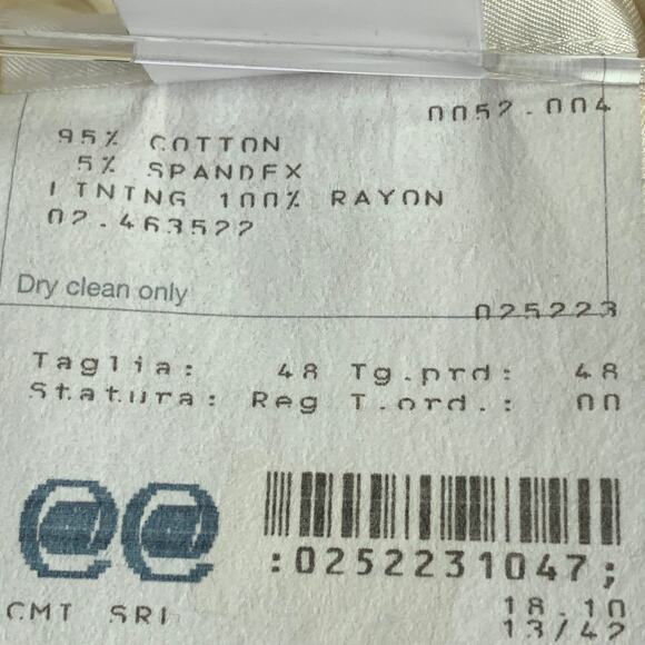 CALVIN KLEIN COLLECTION Size 38 Cream Cotton Blend Notch Lapel Sport Coat - Picture 8 of 9